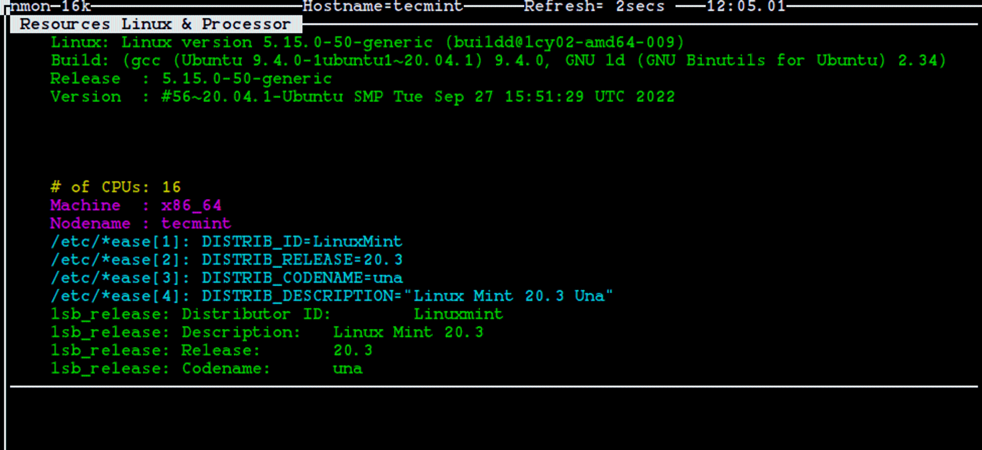 Nmon - 检查 Linux 系统信息