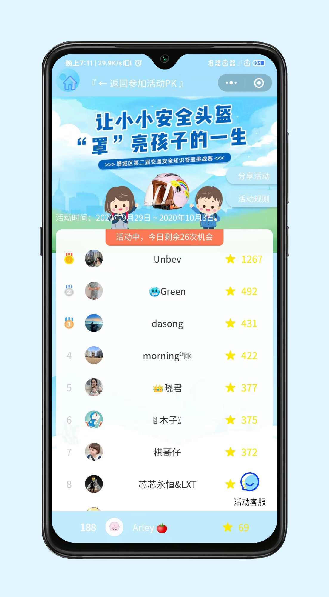 活动排行榜