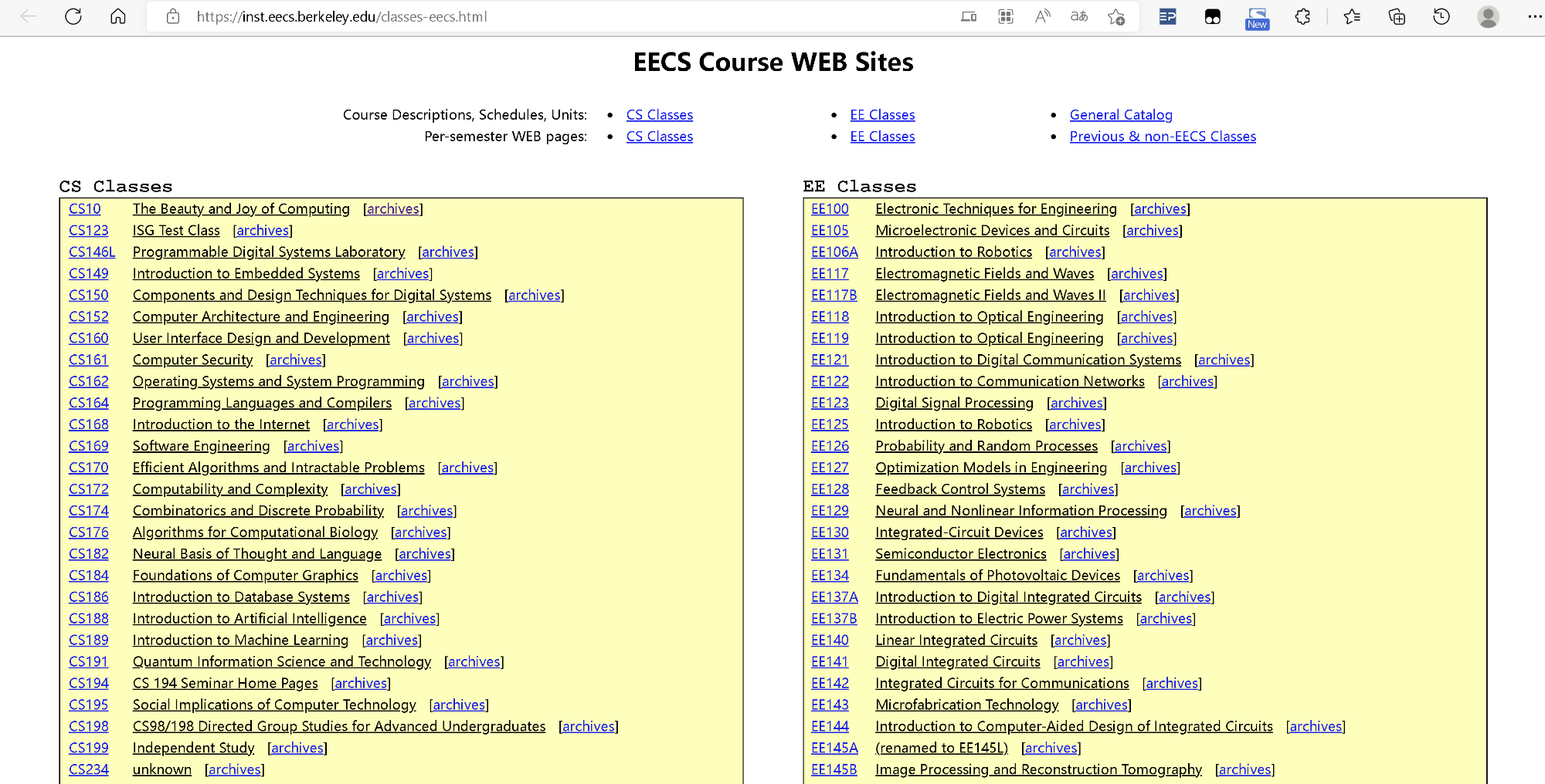 berkeley_EECS_Course WEB Sites
