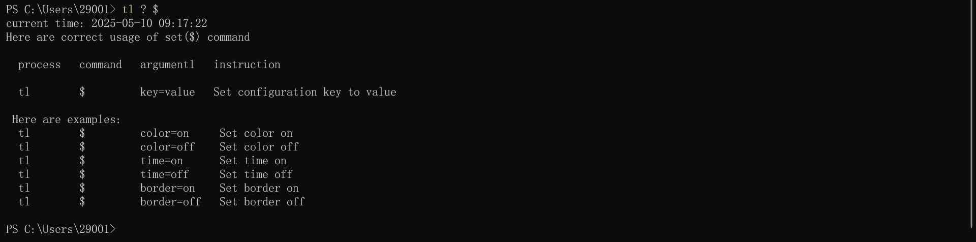 展示set($)命令的使用