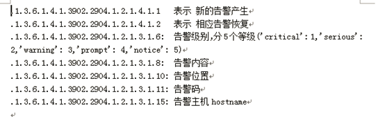 云存储SNMPTRAP OID描述