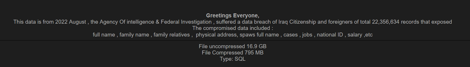图片[3]-伊拉克情报局数据泄露-全球CTI监控