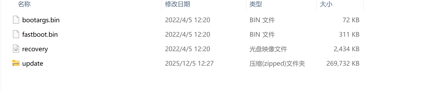 将四个文件，放在U盘根目录下