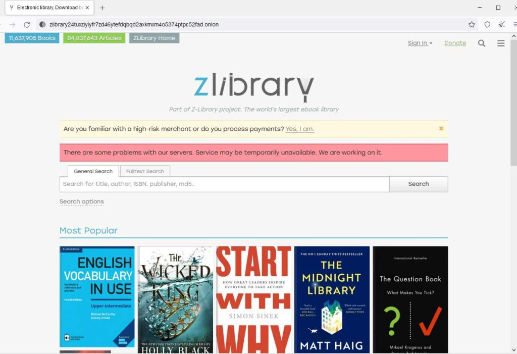 正常访问的Z-library