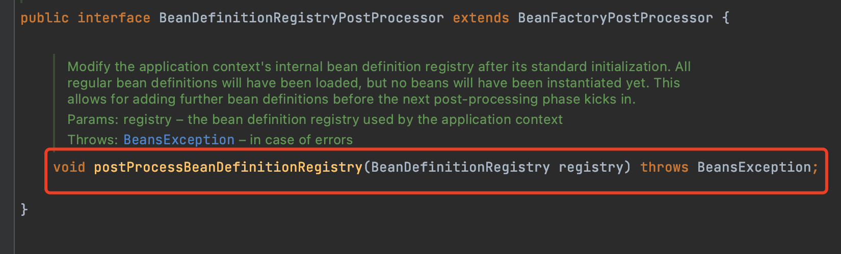 BeanDefinitionRegistryPostProcessor