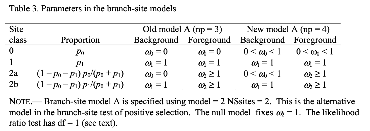 branch-sites models