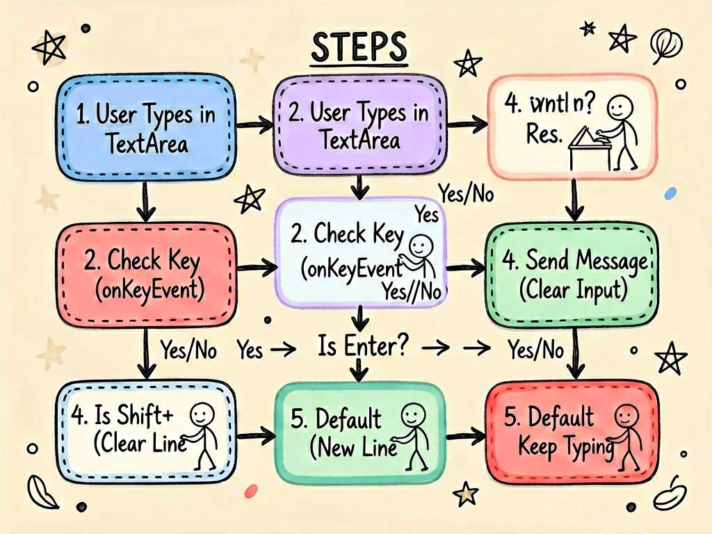 Hand-drawn educational flowchart on warm cream pap
