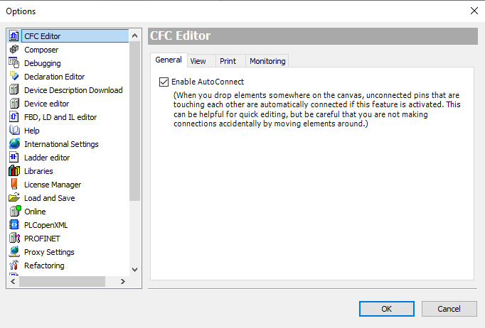 “Options”对话框